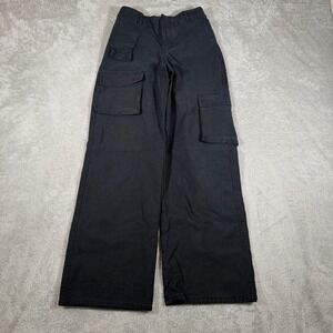 Aritzia TNA Cargo Pants Womens 0 Black Wide Leg Utility‎ Pockets Streetwear